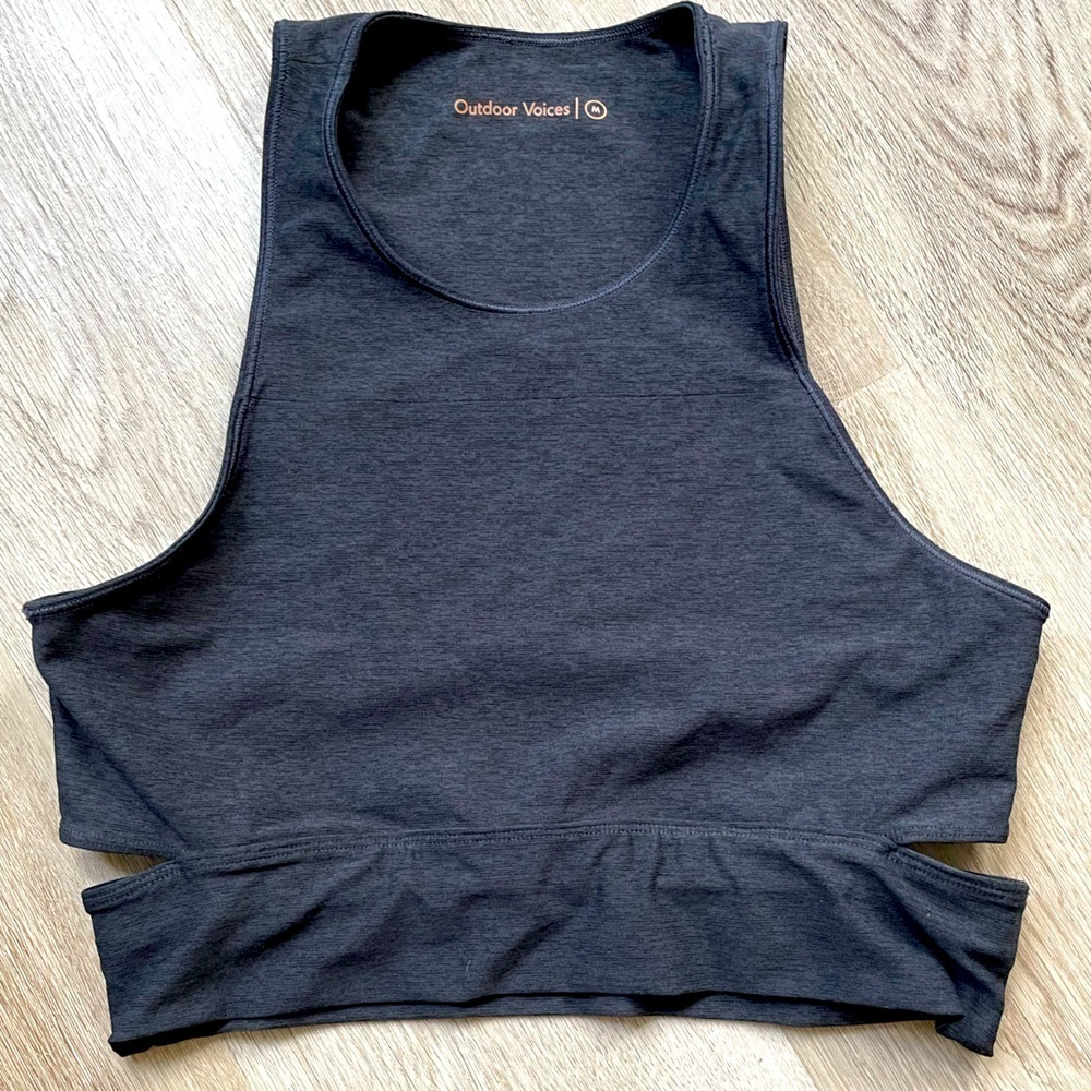 Outdoor Voices Slashback Crop, Charcoal, Women’s Size M - Picture 4 of 6